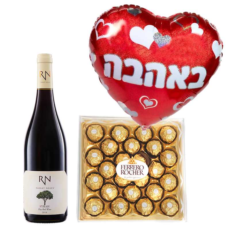 יין בלון ושוקלד טיז פרחים באר שבע