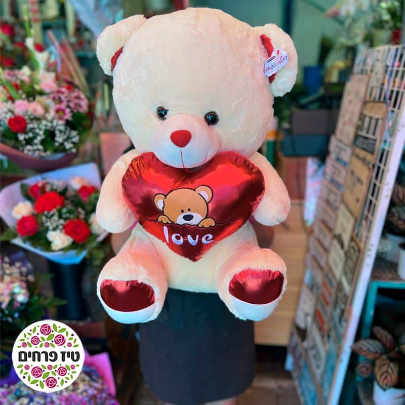 דובי פרוותי גדול טיז חנות פרחים באר שבע