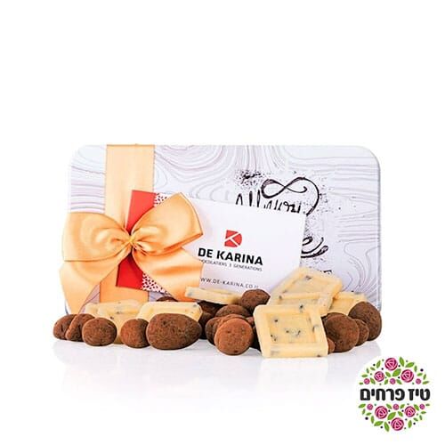 מארז SentiMetal White Duet שוקולד דה קרינה טיז פרחים באר שבע